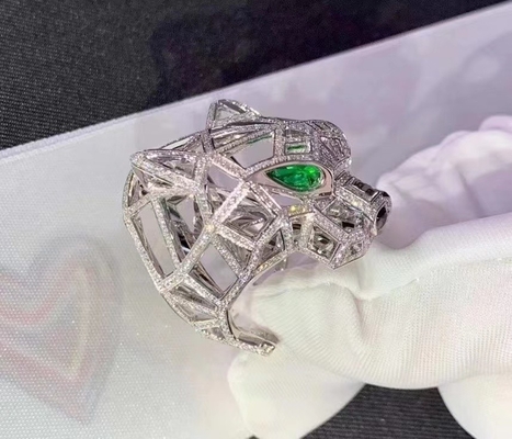 Panthère de Brand Ring retail jewelry store Chinese jewelry manufacturer real white gold diamond ring