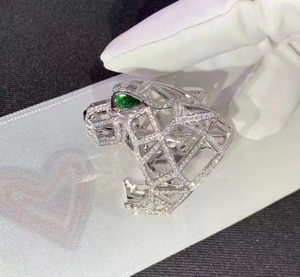 Panthère de Brand Ring retail jewelry store Chinese jewelry manufacturer real white gold diamond ring