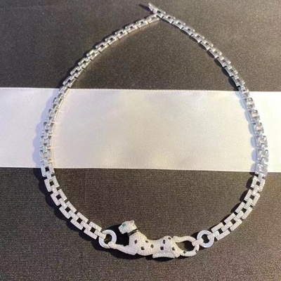The luxury jewelry PanthèRe De Brand Necklace White Gold Diamonds Emeralds Onyx luxury jewelry brands