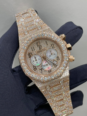 Iced Out Rhinestones Diamond Quartz Watches Stainless Steel Hip Hop Jewelry