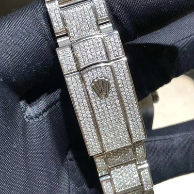 Iced Out Men Luxury VVS Moissanite Bust Down Watch Hip Hop Diamond Watch