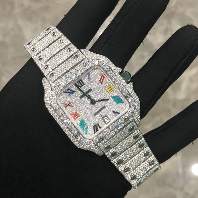 Vvs Diamond Ice Cube Moissanite Watch
