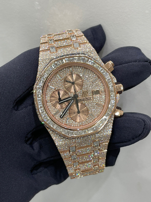 Hip Hop Watches Ice Jewelry Moissanite Vvs Diamond Galvanized Steel