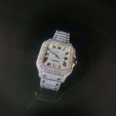 Ice Cube Jewelry Vvs Black Moissanite Diamond Bust Down Watch Luxury Men
