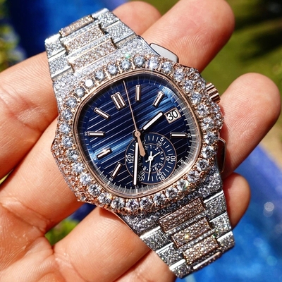 Luxury Hip Hop Iced Out Bling Bling Watches For Mens Moissanite Diamond