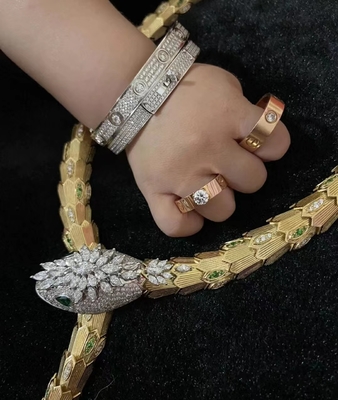 Mirror  Custom 18K Gold Jewelry Serpenti 18kt Gold Diamond Necklace