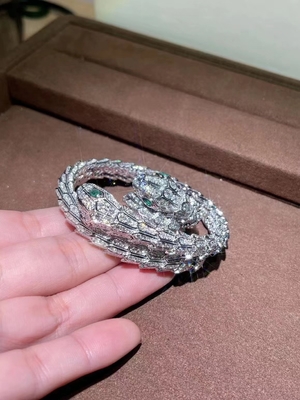 18k White Gold Diamond Serpenti Bracelet Custom Made Bulgari High Jewellery
