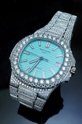 Patek Philippe Iced Out Moissanite Watch DEF VVS Moissanite Studded Watch