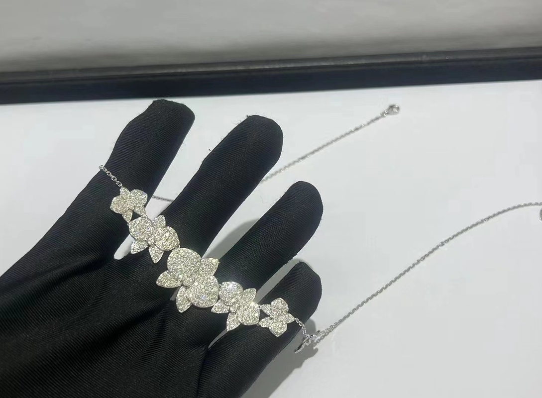 Custom 18k White Gold Diamond Necklace Caresse D' OrchidéEs Par Superclone Cartier Jewelry