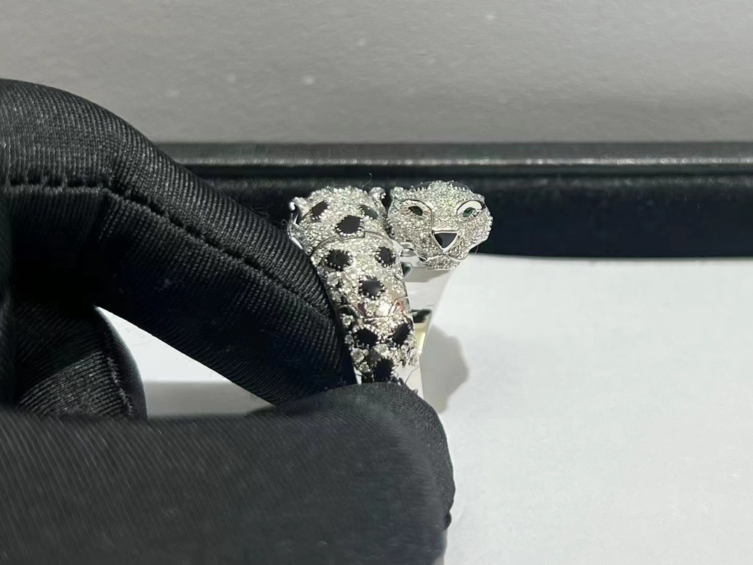 Brand 18k white Gold with Diamonds Panthere de Brand Ring