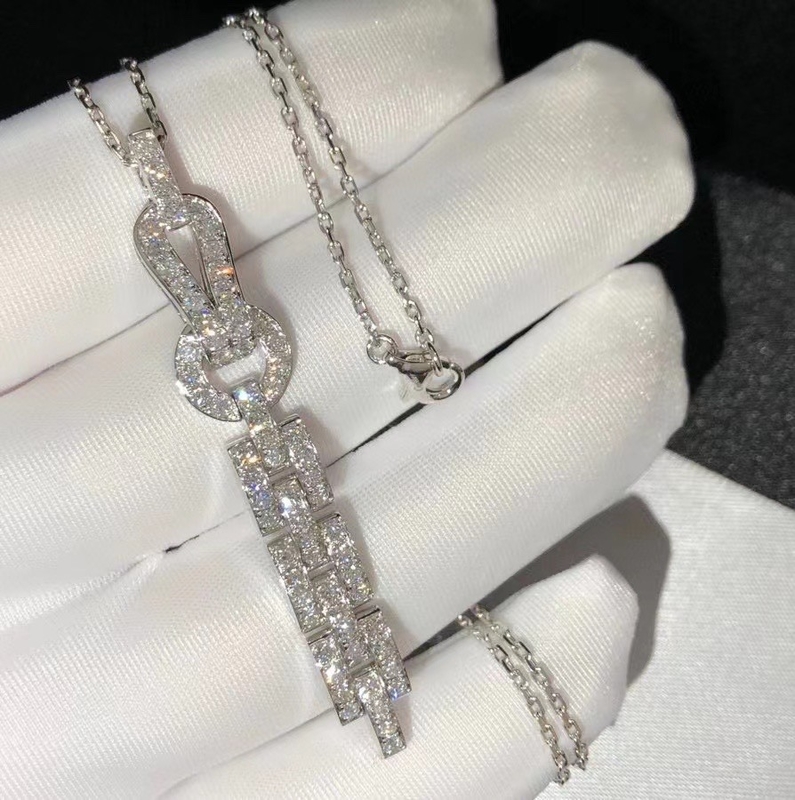 Elegant VVS 18K Gold Diamond Necklace Round Cut Diamond Luxury Brand Jewelry