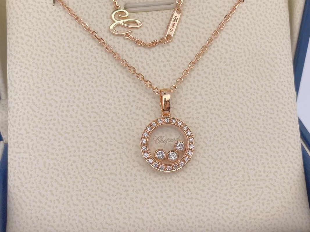 Unisex Chopard 18K Rose Gold Diamond Necklace Gold Jewelry Gorgeous Designs