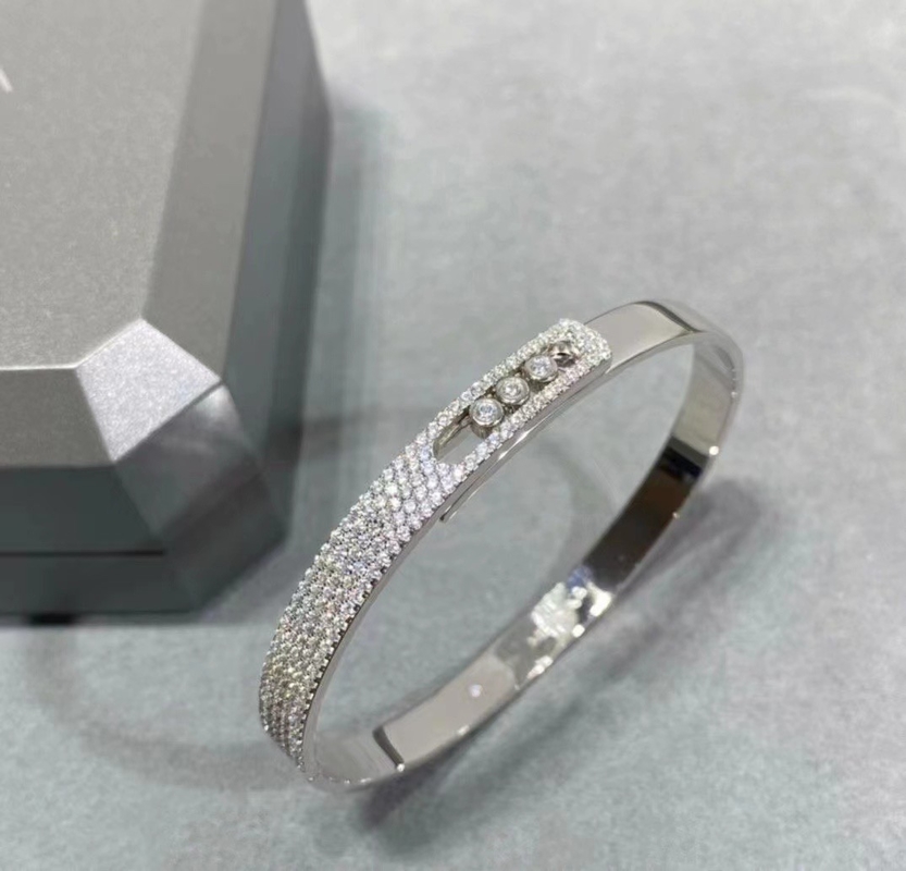 Luxury Brand 18K Gold Diamond Bracelet Chic Elegant AU750 Gold Move Bracelet