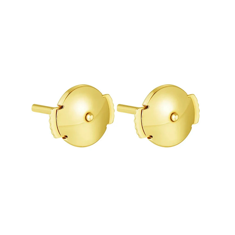 18K Gold Flying Disc Wall Earplugs Clip Force Small Fragrance Stud Earring Ear Pads Plugs Accessories Au750 Jewelry