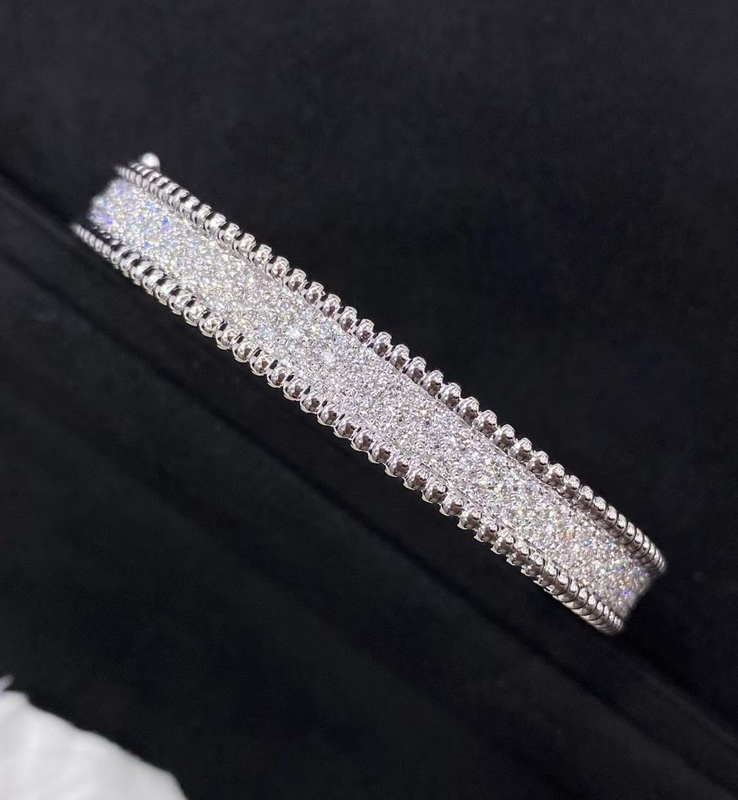 PerléE Diamonds Bracelet, 3 Rows, Medium Model 18K White Gold, Diamond High Jewelry