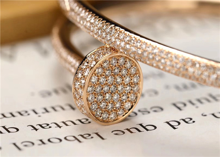 Custom Made Cartier Juste un Clou Bracelet 18K White Gold Set with 374 Brilliant-cut Diamonds