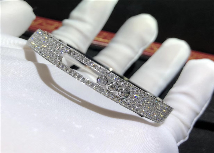 Authentic 18K White Gold  Full Diamond Bracelet For Girlfriend / Wife