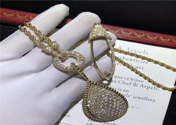 boucheron jewelry High End 18K Gold Diamond Necklace , Custom  Snake Necklace