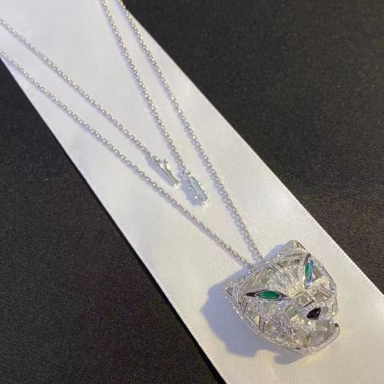 Panthère de Brand Necklace 18k white gold diamond Brand tiger necklace custom