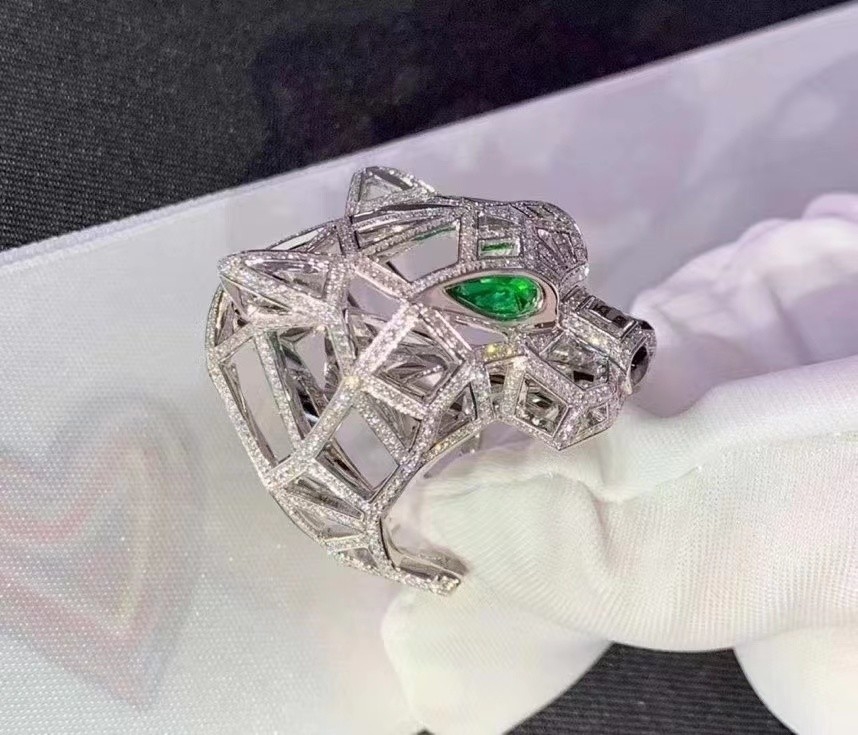 Panthère de Brand Ring retail jewelry store Chinese jewelry manufacturer real white gold diamond ring