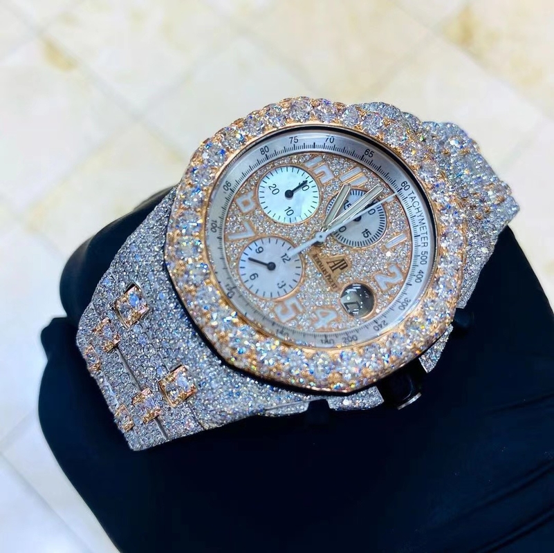 Iced Out Moissanite Diamond Watch Hip Hop Luxury Design Customized