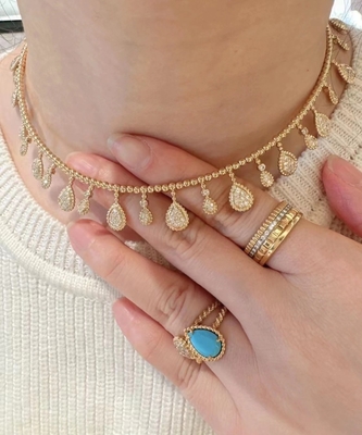 Women'S Custom 18K Gold Jewelry DEF Color Luxury Diamond Necklace