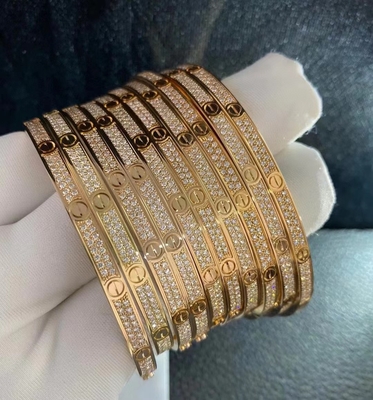 high brand Custom Jewelry China factory Brand Full Diamond Love Bracelet 18k Gold Bracelet Jewelry